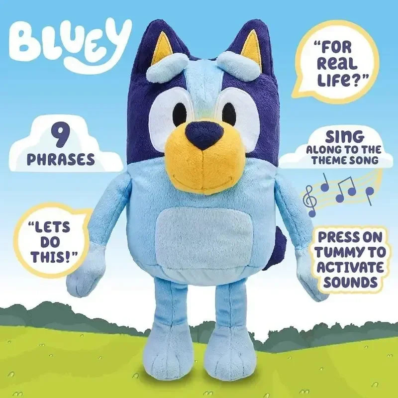 New A Family Of Bluey Talking Music Dog Plush